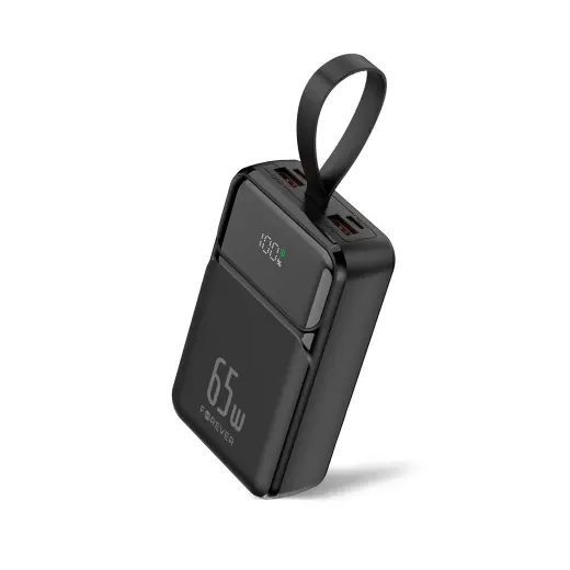 Forever TB-400 ārējais akumulators (powerbank) | 20 000 mAh | 65W | PD, QC | melns