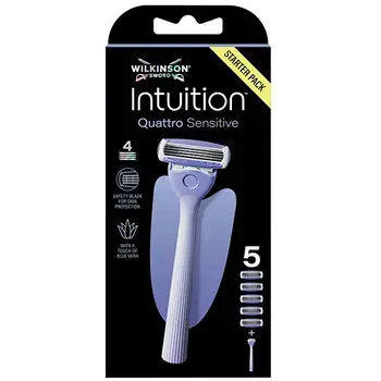 Wilkinson Sword Intuition Quattro Sensitive - Holicí strojek + 5 hlavic