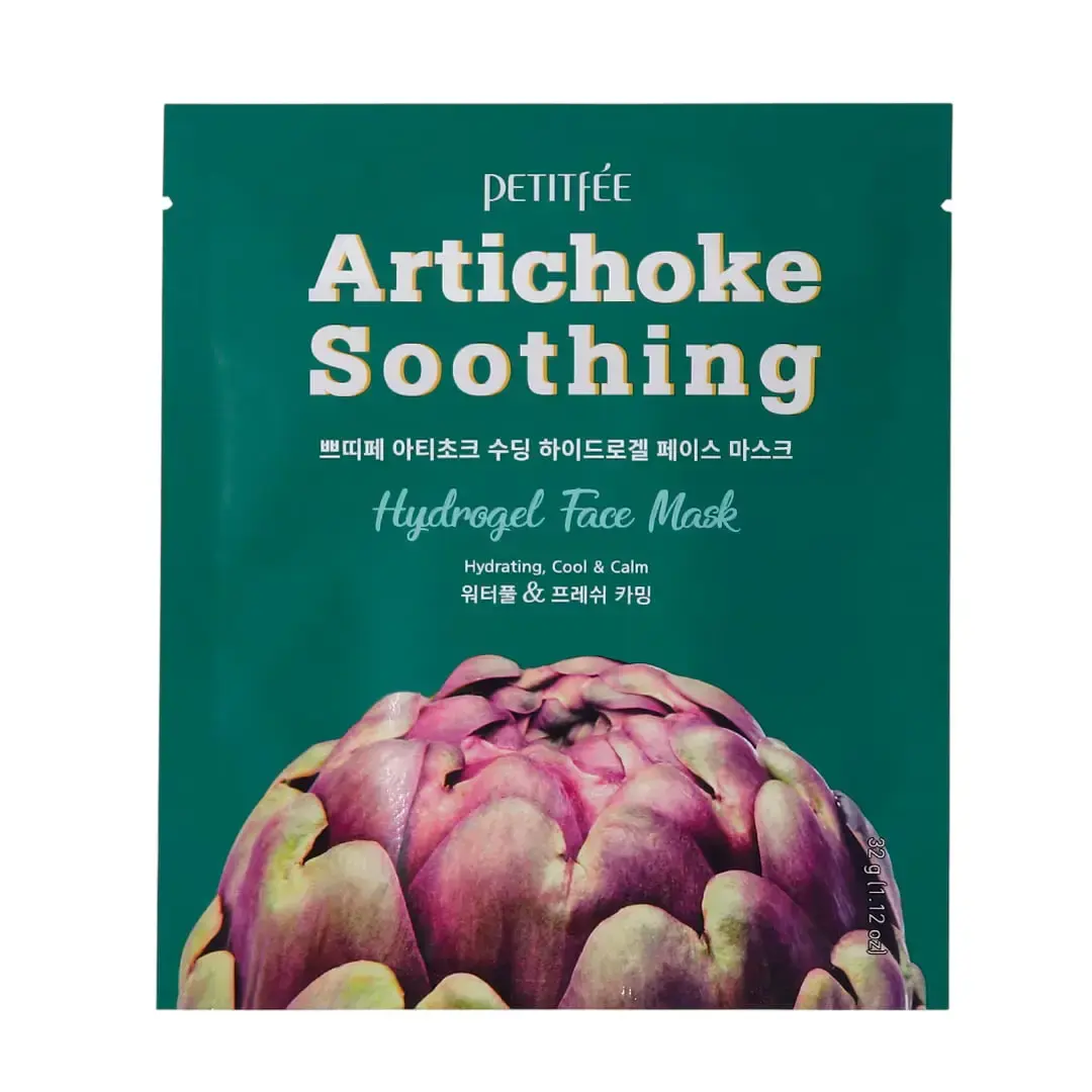 Petitfee, Artichoke Soothing, Hydrogel, Calming, Sheet Mask, For Face, 32 g