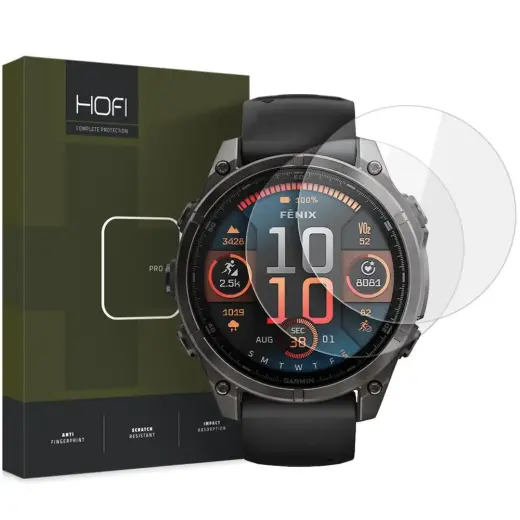 HOFI GLASS PRO+ 2 GAB. GARMIN FENIX 8 (47 MM) CAURSPĪDĪGS RŪDĪTS STIKLS