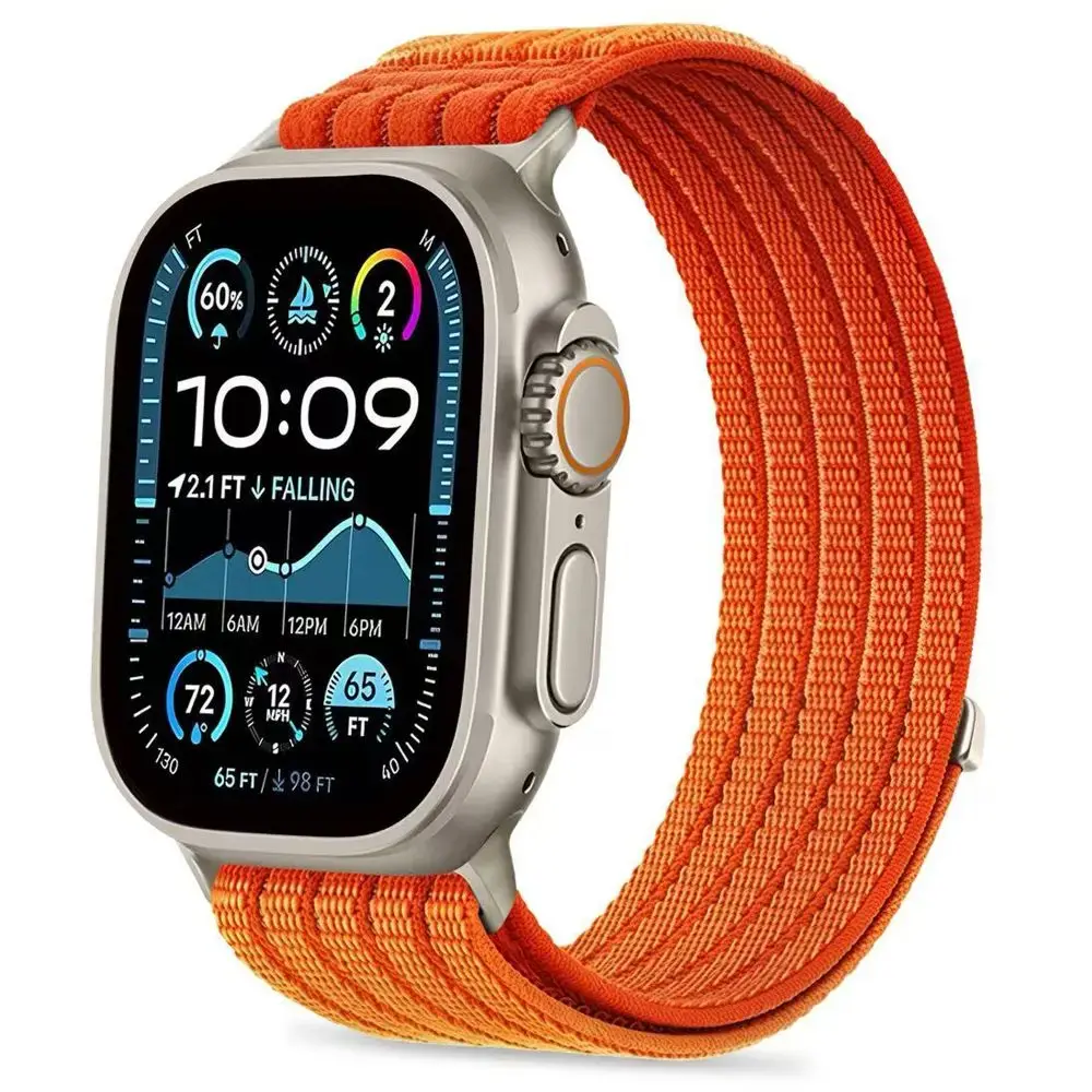 Tech-Protect Nylon Sport viedpulksteņa siksniņa priekš Apple Watch 8/9/10/11/SE/Ultra (44/45/46/49 mm) | neilons | oranža