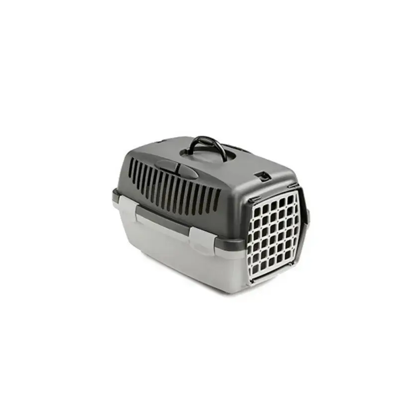 Transport cage Gulliver 1 with plastic door 48x32x31cm dark gray|light gray