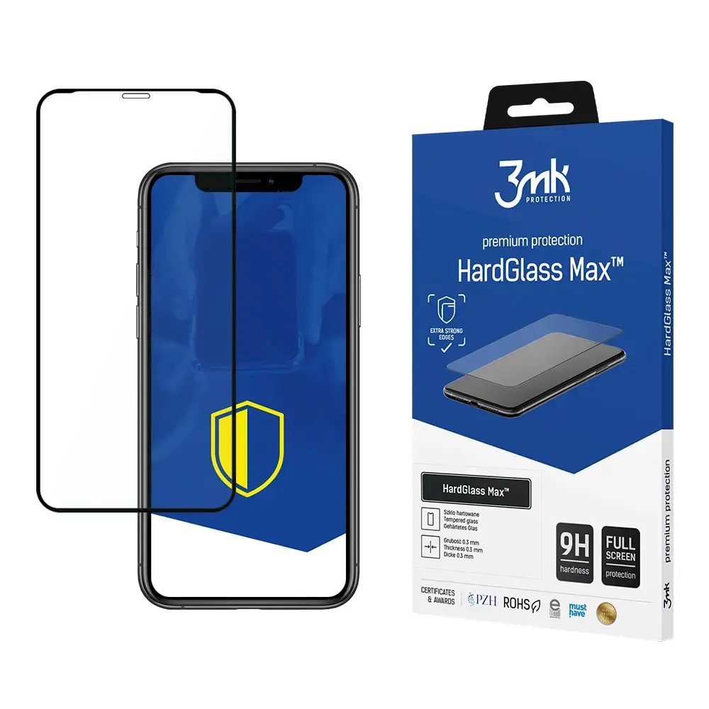 3mk HardGlass Max™ tempered glass for phone iPhone Xr black