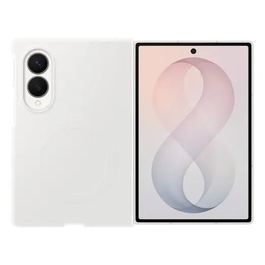 Samsung Silicone Magnet чехол с поддержкой MagSafe для телефона Samsung Galaxy Z Fold 8 (F971) белый (защитная плёнка в комплекте)