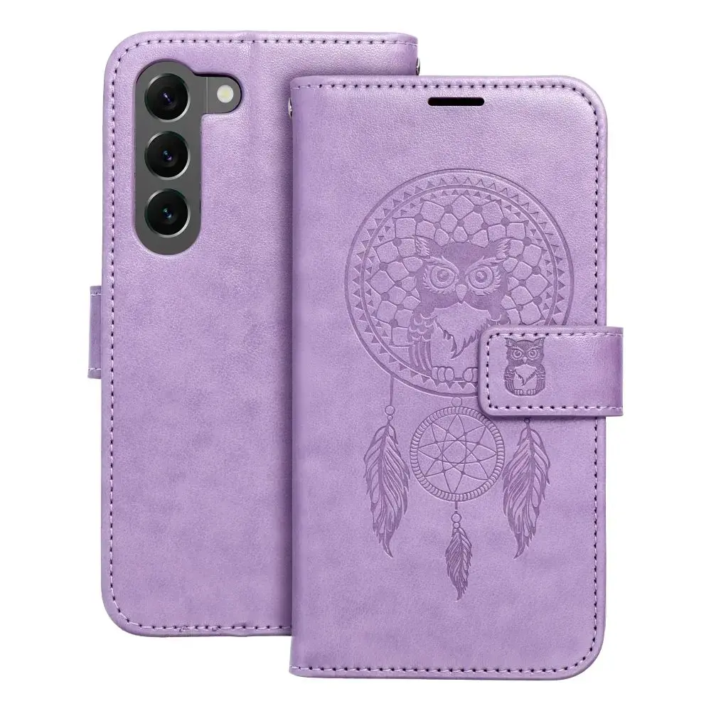 MEZZO dreamcatcher grāmatveida maciņš telefonam Samsung Galaxy S23 (S911) violets