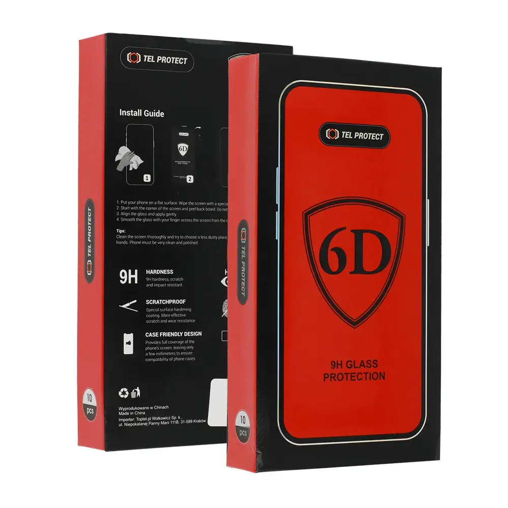 Tel Protect Full Glue 6D karastatud kaitseklaas telefonile Samsung Galaxy S22 (S901) | Galaxy S23 (S911) (ühildub ekraanialuse sõrmejäljelugejaga) (10 tk.)