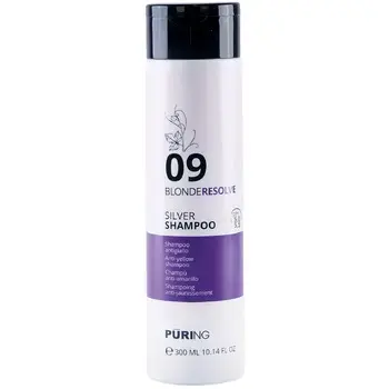 Puring 09 BlondeResolve Silver Shampoo - Neutralizační šampon pro blond, šedé a odbarvené vlasy 1000ml