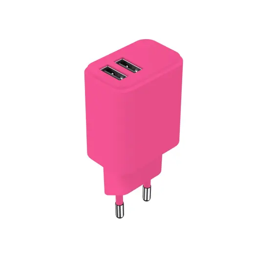 Setty LSIM-AA-126 travel charger | 12W | | USB-A | pink, lime