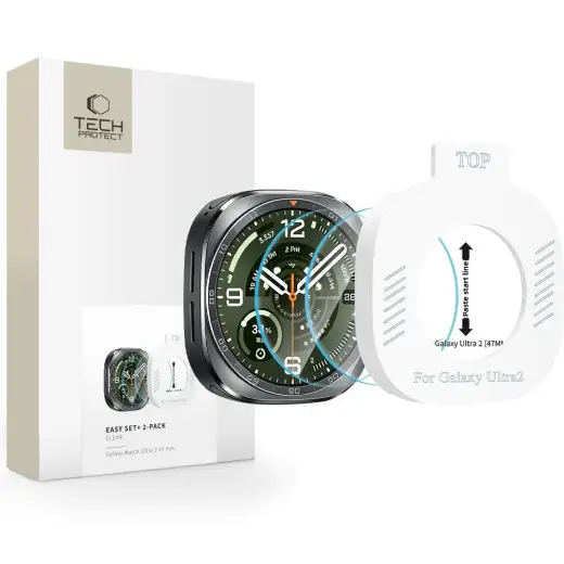 Tech-Protect aizsargstikls priekš Samsung Galaxy Watch Ultra 2 2026 (47 mm) | caurspīdīgs (2 gab.)