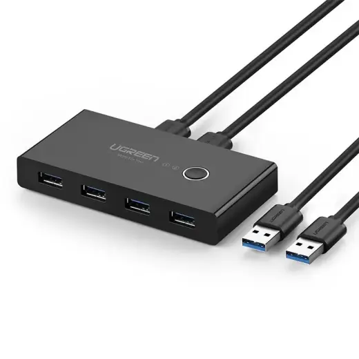 UGREEN US216 KVM pārslēdzējs | USB-A uz 4x USB 3.0 | melns