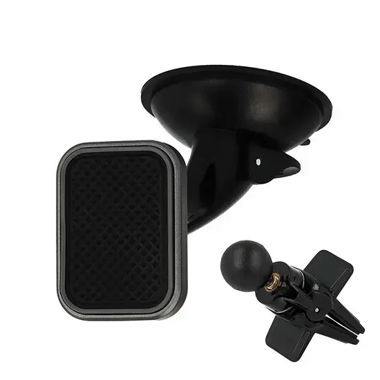 TXR magnetic car phone holder for air vent and windshield gray