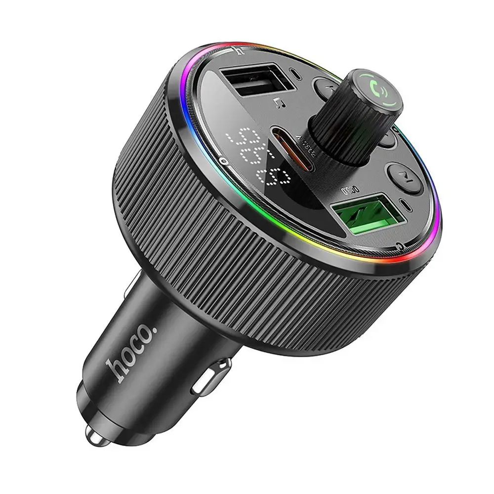 HOCO car transmitter FM bluetooth 2 x USB A + Type C PD QC3.0 30W E82 black