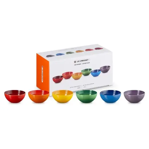 Set of 6 stoneware bowls 330ml in different colors