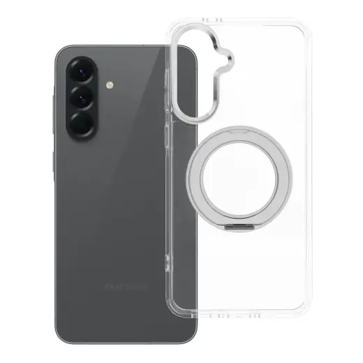 Frame Circle Stand telefono dėklas su stovu ir MagSafe palaikymu Samsung Galaxy A56 (A566) skaidrus