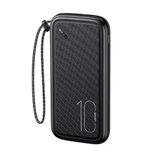 USAMS PB56 Power Bank | 10,000 mAh | USB-A, USB-C, Micro USB | black