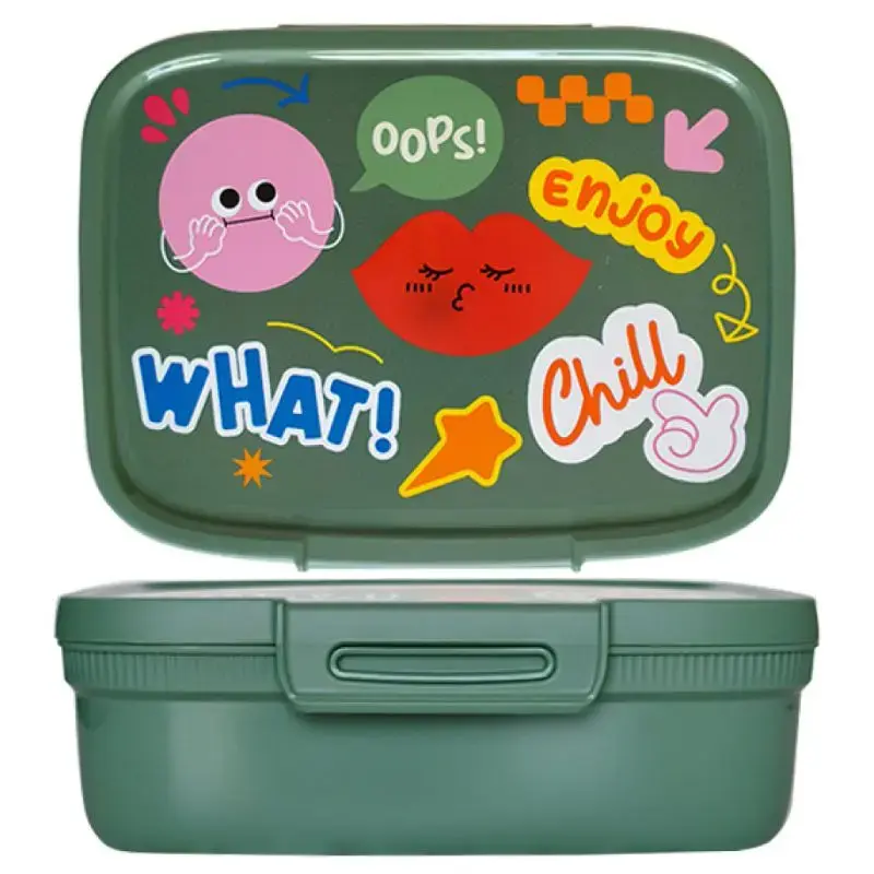 Food storage container rectangular with divider 1.8L Snap Box green/fun-tilities