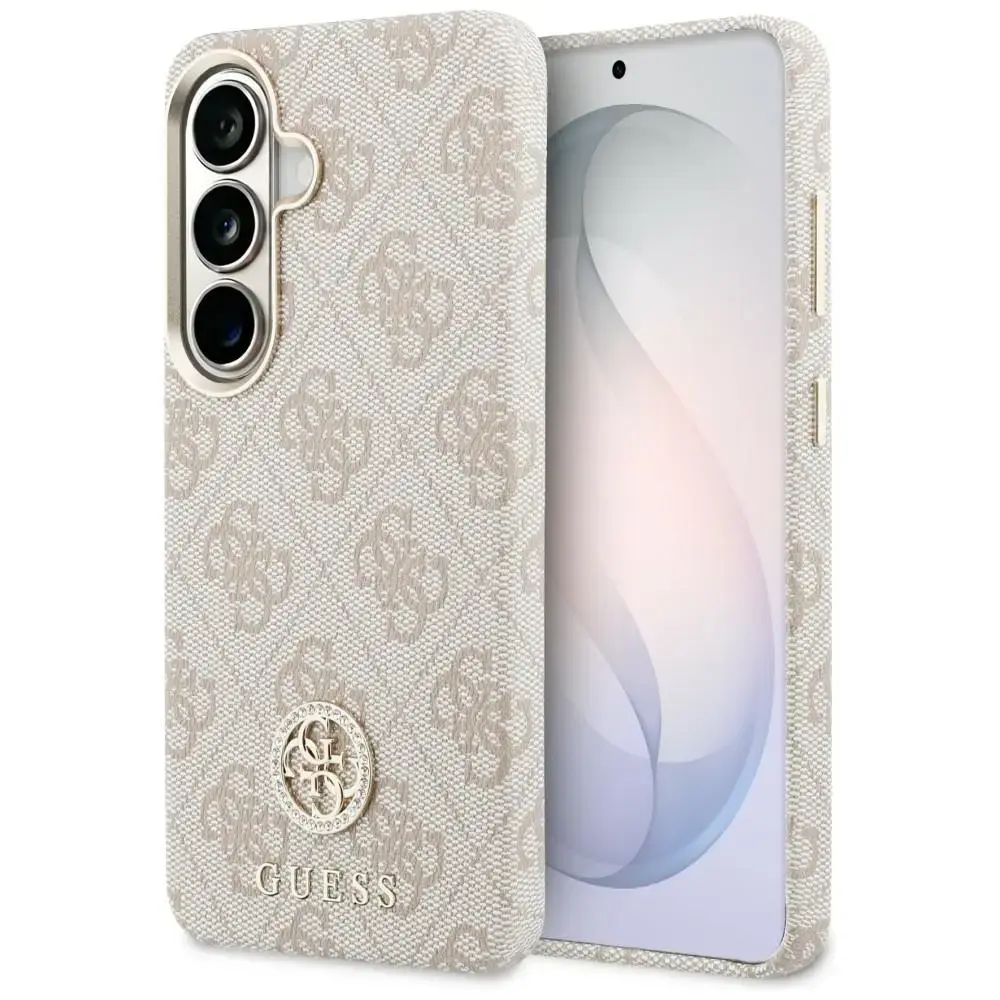 Guess 4G Rhinestone Round Logo phone case with MagSafe support for Samsung Galaxy S26 (S942) pink