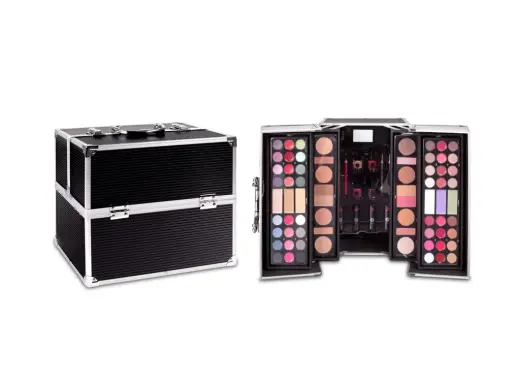 2K Super Model Beauty Train Case Black Makeup Palette 122,6 g
