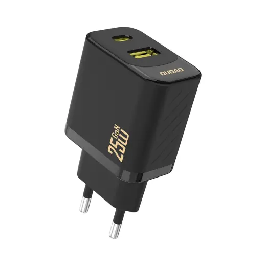 Dudao A26T travel charger | 25W | GaN | USB-C, USB-A | black