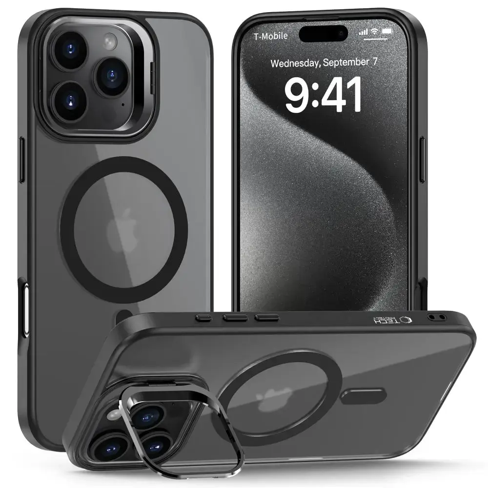 TECH-PROTECT MAGSTAND phone case with MagSafe support for iPhone 16 Pro black