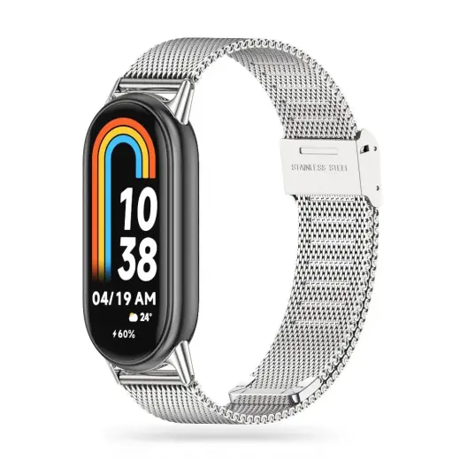 Tech-Protect MilaneseBand viedpulksteņa siksniņa priekš Xiaomi Mi Band 8/8 NFC | nerūsējošs tērauds | sudraba krāsā
