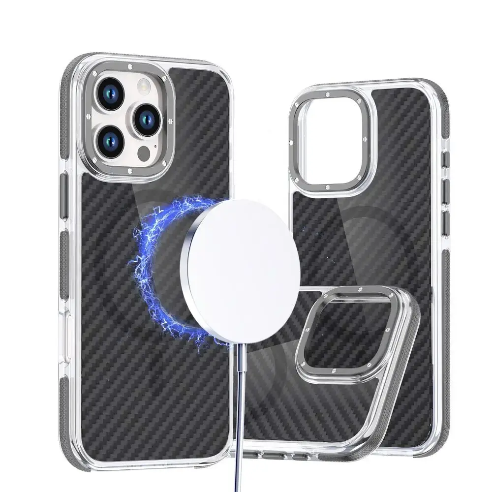 Case for iPhone 17 Pro Max / 18 Pro Max Fiber compatible with MagSafe gray