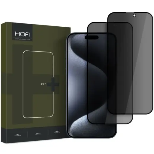 HOFI ANTI SPY защитное стекло для телефона iPhone 16 Pro эффект приватности 2 шт.