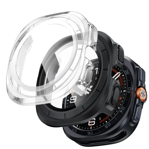 Tech-Protect Defense smartwatch case for Samsung Galaxy Watch Ultra 2 47 mm 2-pack | black/transparent