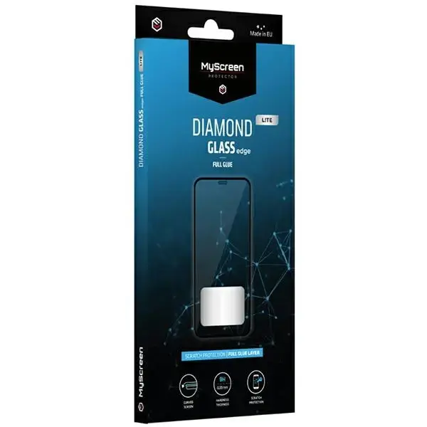 MS Diamond Glass Edge Lite grūdinto stiklo apsauga telefonui Xiaomi Redmi 12C juodas, pilnai dengiantis
