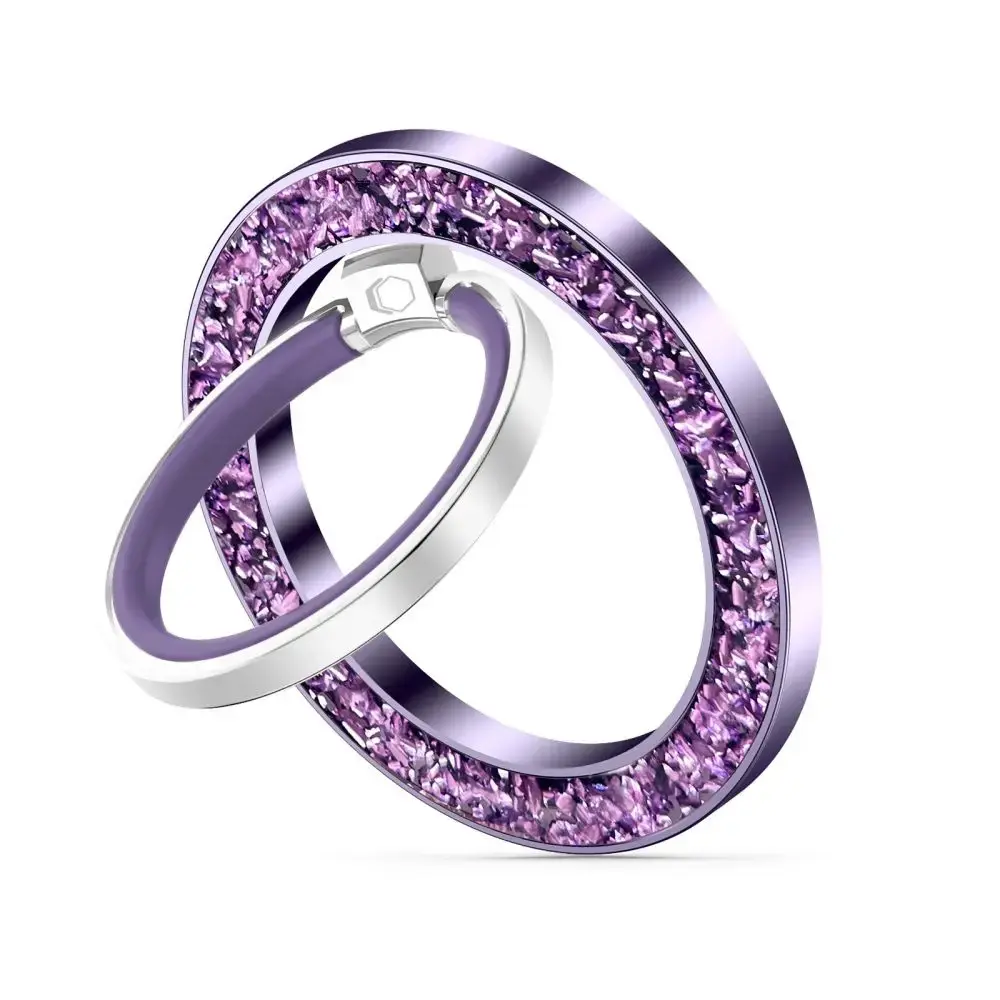 Tech-Protect MMR200 magnetic holder | ring with MagSafe - purple with crystals