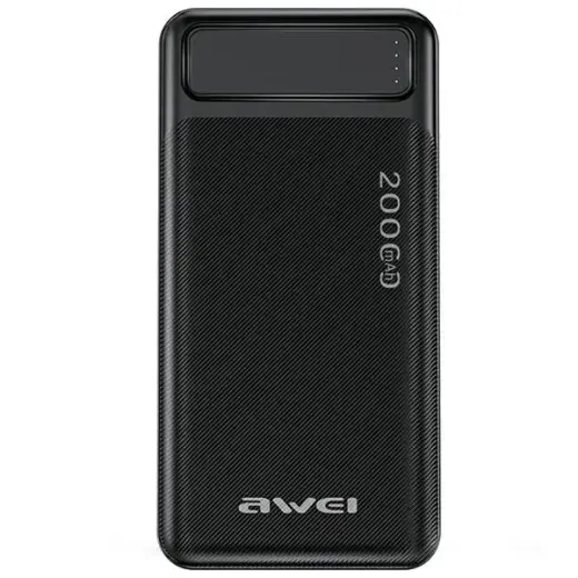 AWEI P6K external battery (powerbank) | 20000 mAh | USB-A, Micro USB | black