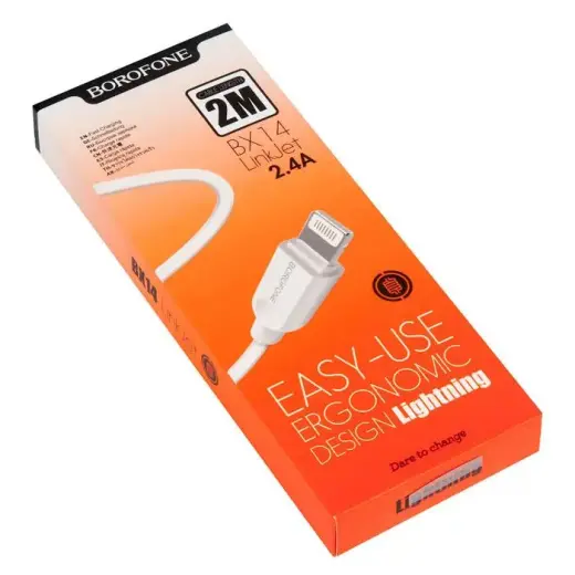 Borofone X14 провод для передачи данных и зарядки | USB-A на Lightning | 12W | 2m | белый