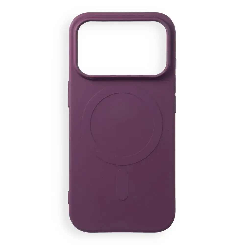 Case for iPhone 17 Pro / 18 Pro Silicone Mag Cover compatible with MagSafe (big hole) dark cherry