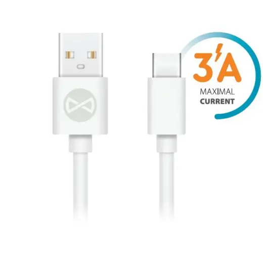Forever datu pārraides un uzlādes vads | USB-A uz USB-C | 15W | 1m | balts