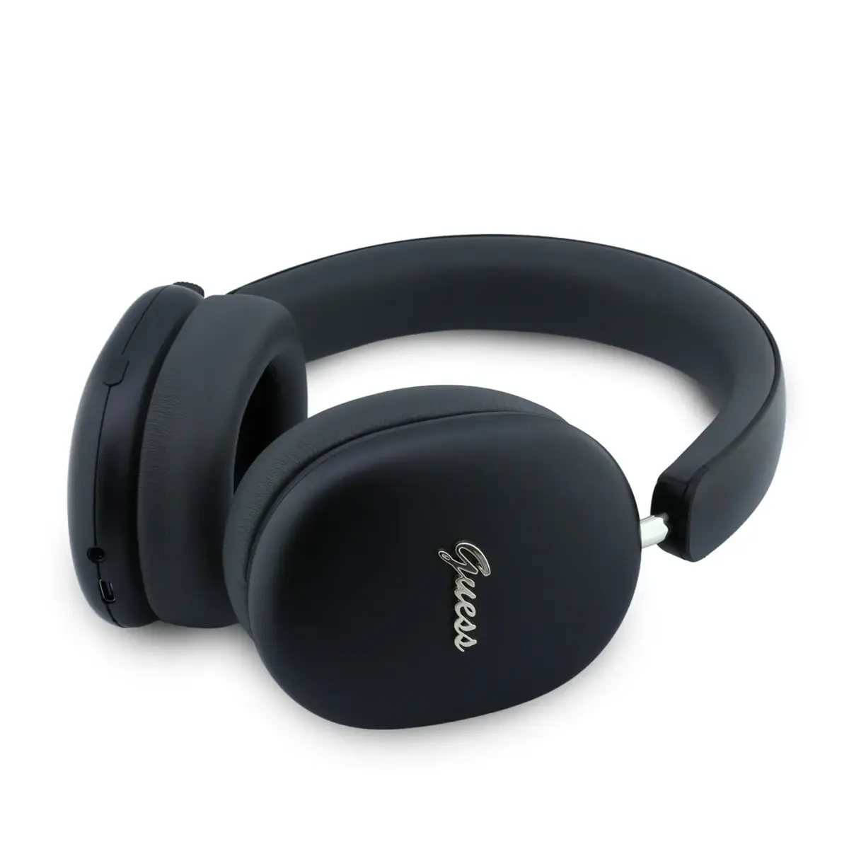 Guess Metallic Finish Gold Script Logo ENC Wireless Headphone Black