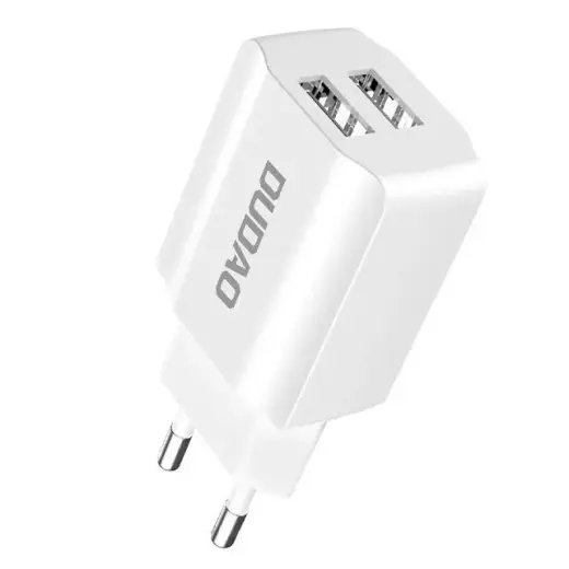 Dudao Universāls 5V | 2.4A Tīkla Lādētājs 2x USB Balts