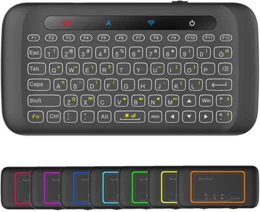 Fusion H20 mini bezvadu tastatūra + skārienpaliktnis personālajam datoram | PS4 | Xbox | Smart TV | Android melns