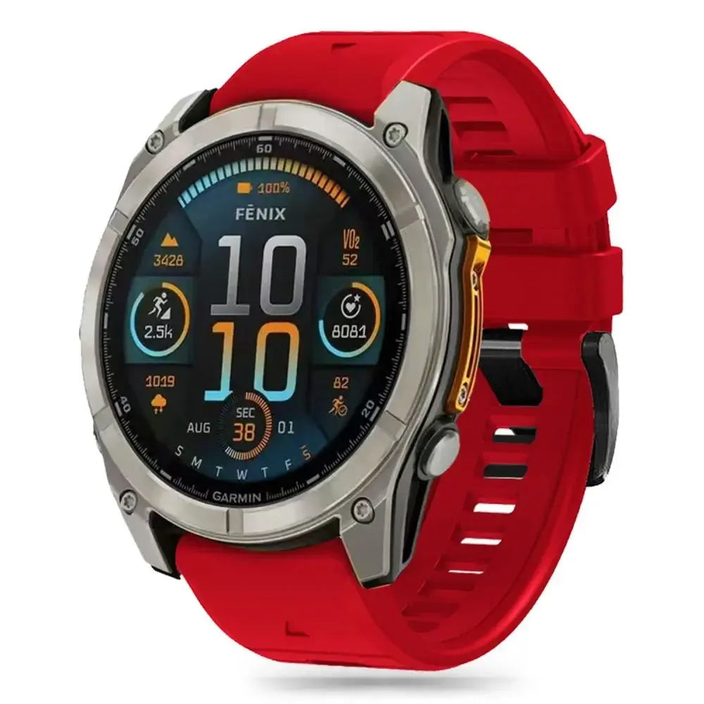 Tech-Protect Silicone Line viedpulksteņa siksniņa priekš Garmin Fenix 5X/5X Plus/6X/6X Pro/7X/8 (51 mm) | silikons | sarkana