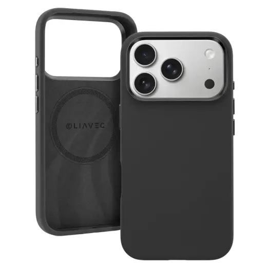 Liavec Silky telefono dėklas su MagSafe palaikymu iPhone 17 Pro juodas