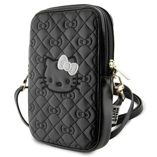 Hello Kitty Bag HKPBPEKHBPK black Quilted Bows Strap