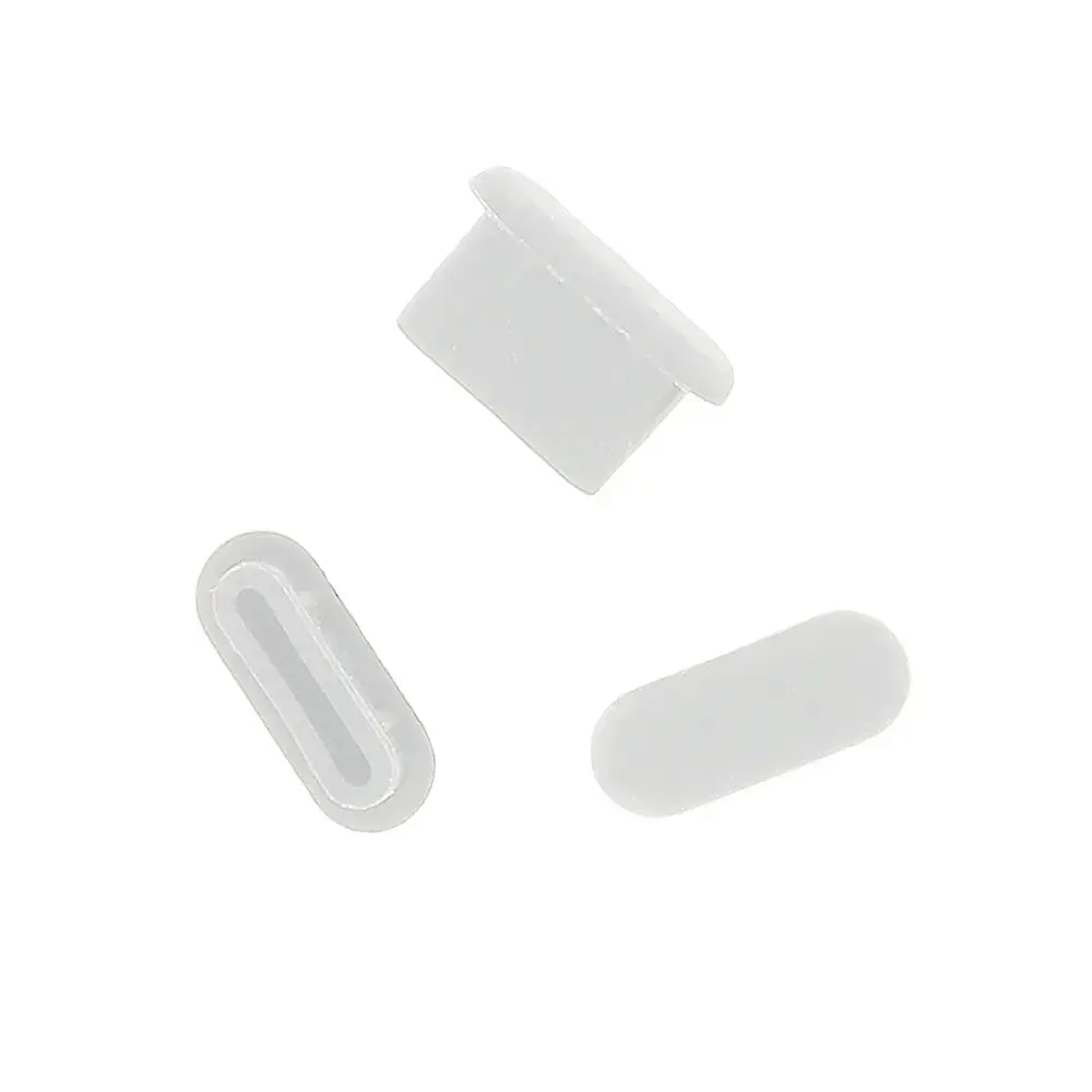 Silicone anti-dust plug Type C white - 10 pieces