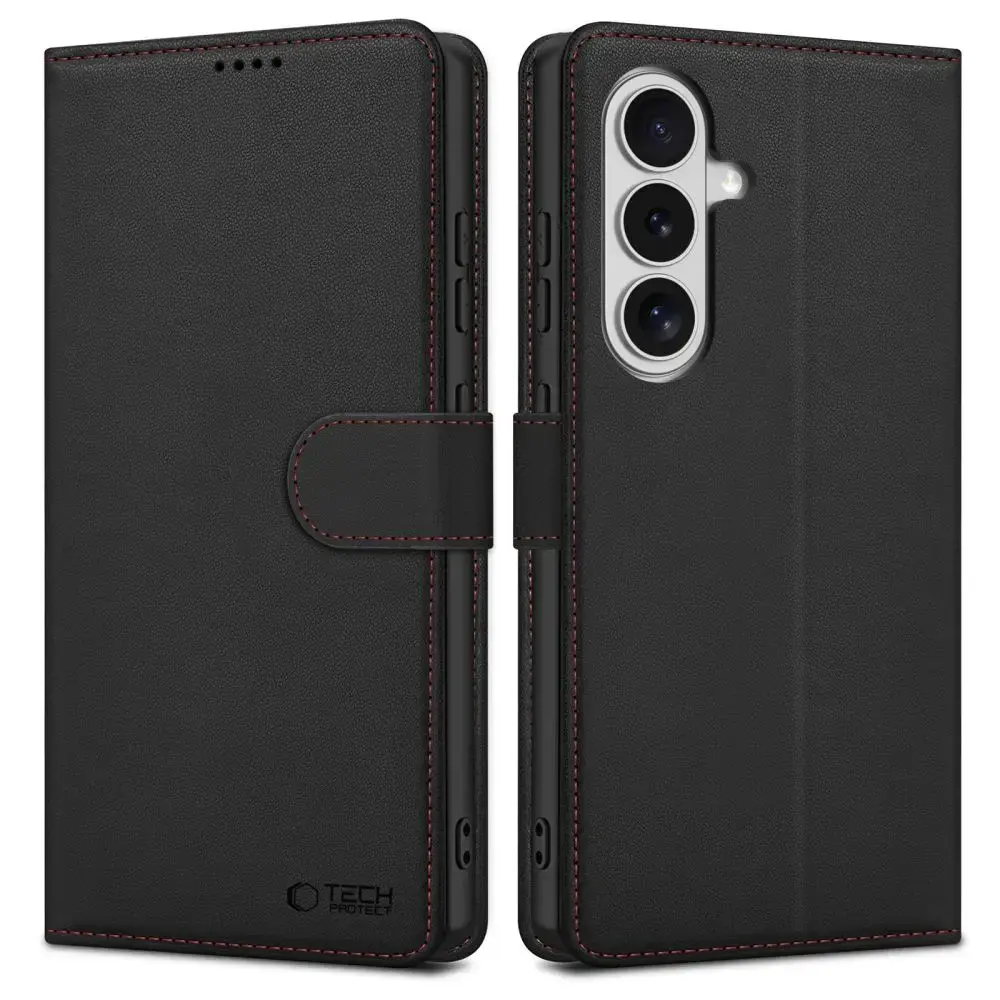 TECH-PROTECT WALLET grāmatveida maciņš telefonam Samsung Galaxy S26 (S942) melns sarkans
