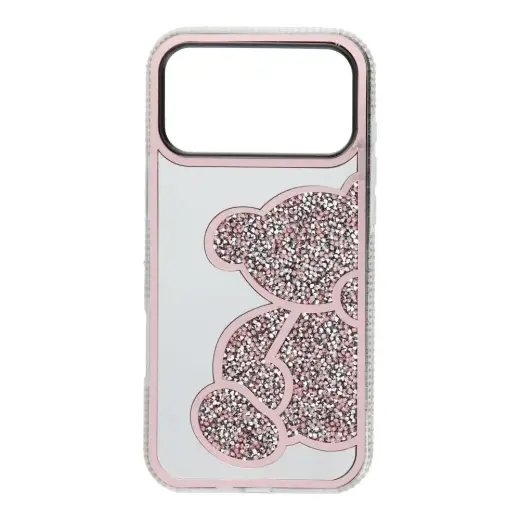 telefono dėklas iPhone 17 Pro Max | iPhone 18 Pro Max rožinis (pliušinis meškiukas)