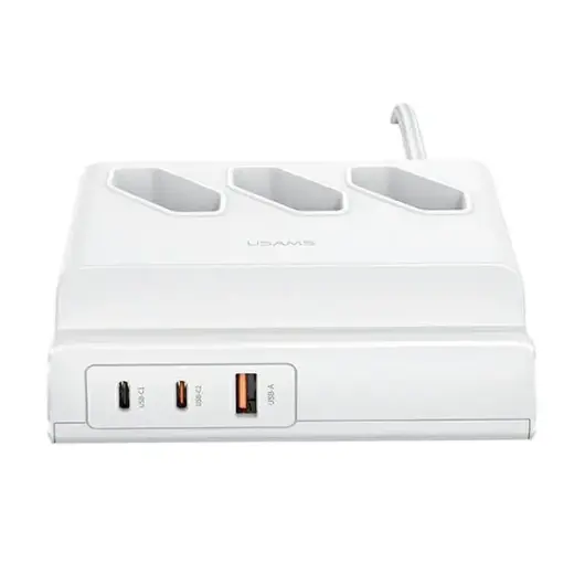 USAMS Listwa zasilająca 65W Super Si Fast Charging USB Extension Socket EU biały|white CC160TC01 (US-CC160)