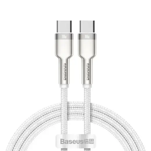 Baseus Cafule datu pārraides un uzlādes vads | USB-C uz USB-C | 100W | 2m | balts