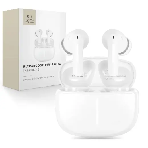TECH-PROTECT ULTRABOOST TWS EARPHONE PRO G3 WHITE
