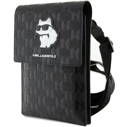 Karl Lagerfeld KLWBSAKHPCK universāls telefona maciņš ierīcēm līdz 6,7 collām, melns