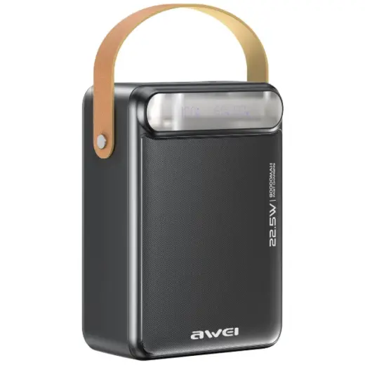 Внешний аккумулятор (powerbank) AWEI P102K | 80 000 мА·ч | 22.5 Вт | PD | USB-C, USB-A | чёрный