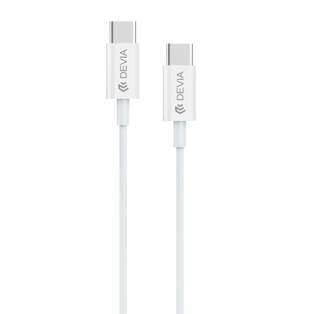 Devia Smart EC042 duomenų perdavimo ir įkrovimo laidas | USB-C į USB-C | PD | 60W | baltas