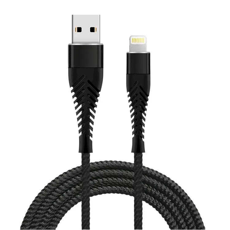 Fusion Fishbone'i andmeedastus- ja laadimiskaabel | USB-A - Lightning | 15W | 1,5m | must